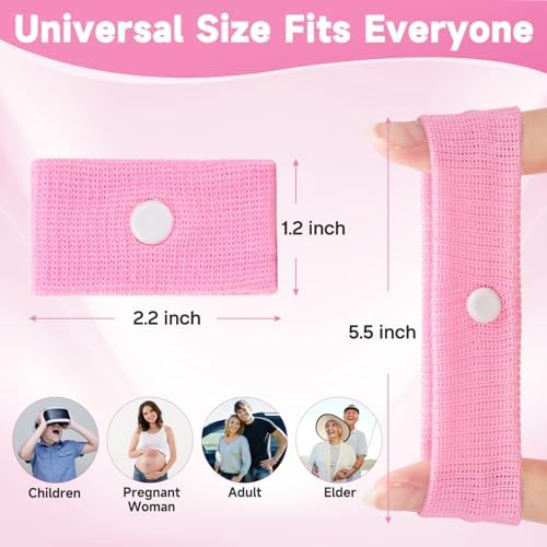 Travel Sickness Bands Adult Motion Sickness Bands for Kids Cruise Travel Essentials Anti Sickness Wristbands for Pregnancy Women, 2 Pairs (Pink,Blue) - Image 4
