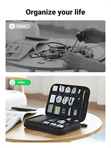 UGREEN Travel Accessories, Portable Bag Electronics Organiser Large Capacity Tech Pouch for Small Gadget USB Charging Cable Charger Adapter Power Bank Hard Drive SD Card(M) - Image 2