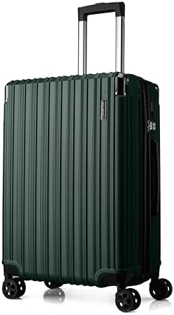 Medium Suitcase Hard Shell | Lightweight Suitcase | Aluminum Telescopic Handle | TSA 3 Digit Combination Lock | 4 Dual Spinner Wheels. (Green, Medium 24")