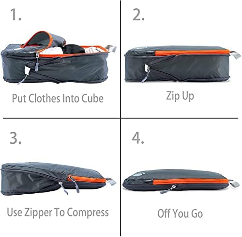 Cipway Compression Packing Cubes Set, Ultralight Expandable Travel Organizers for Carry on Luggage (Grey 3pcs) - Image 2