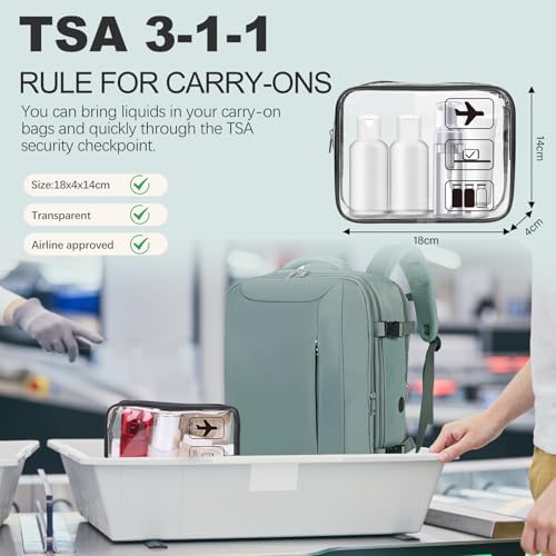 for Easyjet Cabin Bag 45x36x20, Travel Backpack with TSA Approved Clear Bag, Carry-ons Cabin Backpack for Travelling Underseat Cabin Bag Laptop Backpacks Luggage Set - Image 3