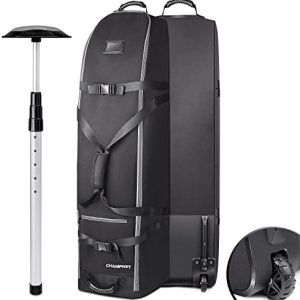 CHAMPKEY Premium Soft-Padded Golf Travel Bag with Anti-Impact Support System - 1200D Oxford Fabric Golf Travel Cover (2.0 Grey)