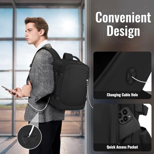 Cabin Bags 40x20x25 for Ryanair Underseat Carry-ons Bag, Hand Luggage Bag Cabin Backpack Travel Backpack Cabin Size 20L - Black - Image 4