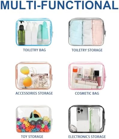 Toiletry Bag Women & Men | Clear Toiletry Bag |Toiletry Bag Set with 8 Bottles(max.3.4oz/100ml) 1 Flight Security Liquid Bag| Approved by EU & UK Luggage Rules - Image 7