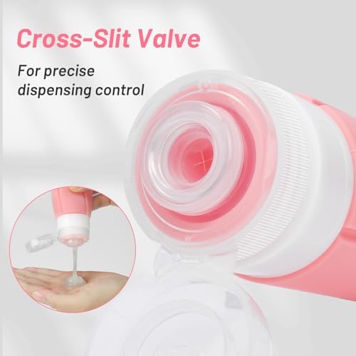 Alyvisun 4 Pack Silicone Travel Bottles for Toiletries, [Refillable & Leak-proof] Travel Containers, 100ml Small Size Squeezy Bottles for Shampoo, Lotion, Cosmetic, Mixed Colors - Image 4