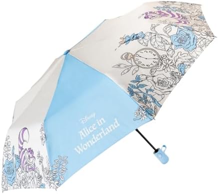 Grupo Erik Compact Umbrella Alice in Wonderland | Lightweight, Foldable & With Cover, Small Travel Umbrella Kids | Disney Alice in Wonderland Gifts Under 20 Pounds
