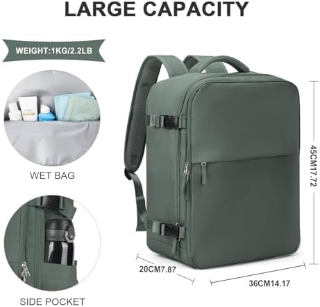 SZLX Cabin Bags for Ryanair 40x20x25 Underseat Travel Bag Carry Ons Ruscksack for Plane Hand Luggage Easyjet Cabin Bag 45x36x20 Travel Backpack Cabin Size Women Men Casual Daypack Fit 14 Inch Laptop - Image 5