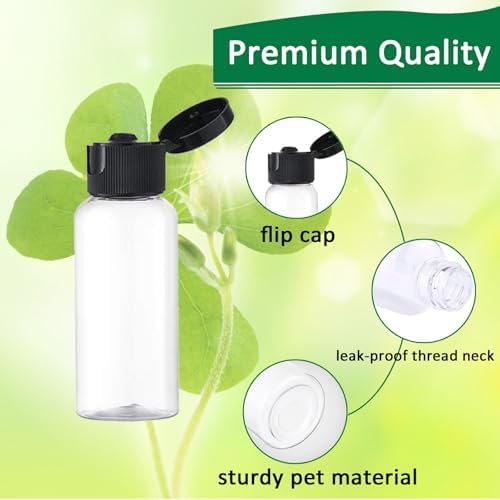 6PCS 50ml Plastic Travel Bottles with Flip Cap Empty Squeeze Bottles Refillable Travel Container with Funnel & Labels Approved for Liquids Lotion Toiletries Cosmetic(Transparent - Image 4