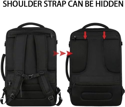 Vancropak Easyjet Cabin Bag 45x36x20 Underseat, Expandable Travel Backpack Cabin Size for Easyjet, Water Resistant Carry on for Men Women, TSA Hand Luggage Backpack, Black - Image 4