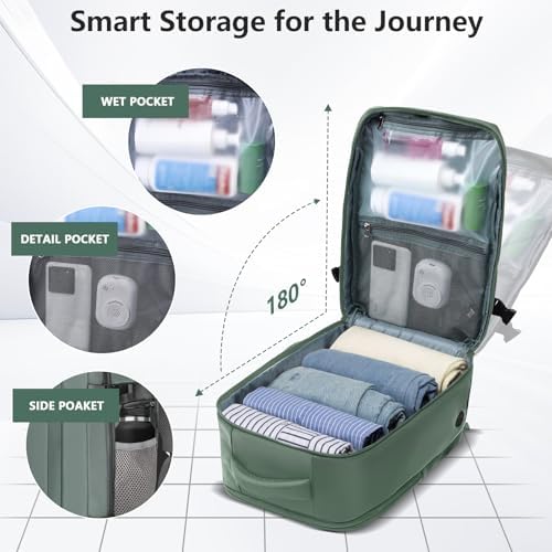 Cabin Bags 40x20x25 for Ryanair Underseat Carry-Ons Travel Bag - Hand Luggage Backpack Cabin Bag Small Size 20L - Office Daypack School Bag (Green) - Image 3