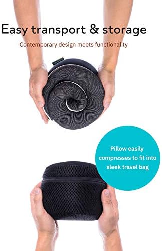 Travel Pillow, Memory Foam Neck Pillow Set, Orthopedic Pillow, Travel Essentials for Flying, Kit with 3D Contoured Sleep Mask, Earplugs and Luxury Mesh Bag (Black) - Image 7