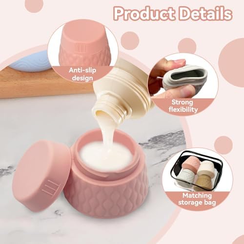 4 PCS Silicone Travel Pots for Toiletries, 30ml Travel Bottles for Toiletries, Reusable Travel Toiletries, Leakproof Travel Containers with Transparent Bag for Cosmetics Shampoos - Image 4