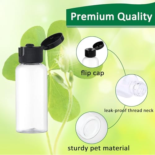 6PCS 50ML Plastic Travel Bottles with Flip Cap Empty Squeeze Bottles Refillable Travel Container with Funnel & Label TSA Approved for Liquids Lotion Toiletries Cosmetic (Transparent) - Image 3