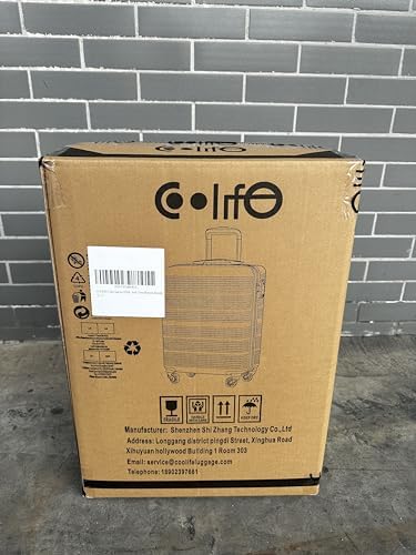 COOLIFE Cabin Suitcase 55×40×20cm and Cabin Bag 25L(45×36×20cm) Set for EasyJet Airlines Carry on Hand Cabin Luggage Hard Shell Suitcase Lightweight with TSA Lock (White/Brown, 55×40×20cm -Set 2pcs) - Image 13