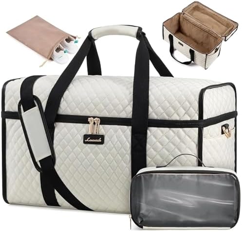 LOVEVOOK Travel Bags for Women, Large Opening Hospital Weekend Overnight Maternity Duffel Gym Bag, Carry On Holdall Cabin Hand Luggage Flight Womens Bag with Shoe Pocket