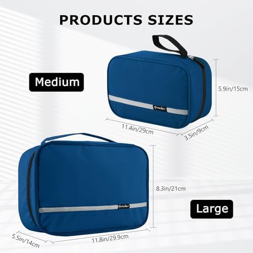 Hanging Travel Toiletry Bag, Waterproof Folding Portable Cosmetic Bag, Wash Bag for Men and Women (M, Blue) - Image 3