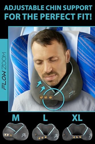 COMFY Travel Pillow for Airplane - Neck Pillow for Travel - Flight Pillow - Memory Foam Travel Pillows for Adults - Neck Cushion - Grey - Image 3