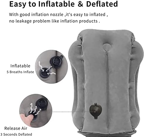 DAWNTREES Inflatable Travel Pillow for Airplane, Neck Air Pillow for Sleeping to Avoid Neck and Shoulder Pain, Comfortably Support Head, Used for Airplane, Car, Bus and Office… - Image 3
