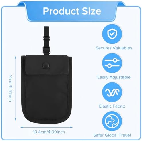 Ouligay Money Belt for Travel Women Bra Wallet Hidden Travel Pouches Under Clothes Anti Theft Secret Pocket with Adjustable Elastic Strap for Money Credit Cards Valuables Fits All Bra Sizes - Image 4
