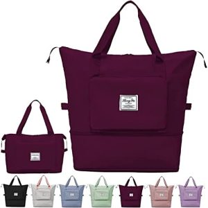 Large Capacity Folding Travel Bag,Portable Foldable Travel Lightweight Waterproof Oxford Fabric Duffel Bag Carry Luggage Bag for Expandable Weekender Sports, Gym, Vacation