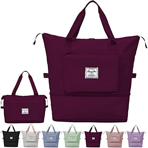 Large Capacity Folding Travel Bag,Portable Foldable Travel Lightweight Waterproof Oxford Fabric Duffel Bag Carry Luggage Bag for Expandable Weekender Sports, Gym, Vacation