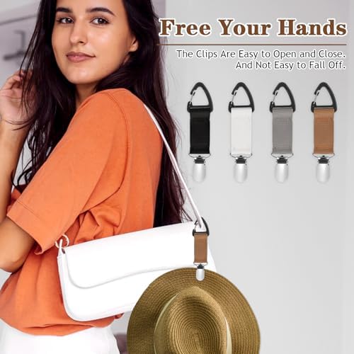 Mabor 4pcs Hat Clips for Travel on Bag,Hat Clip,Hands-Free Quick Access & Removal,Travel Accessories,Outdoor Bags, Backpacks, Purses,Beach Hat Totes for Women Girls Beach - Image 5