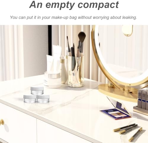 Empty Sample Pots, 4 Pcs Empty Plastic Cosmetic Jars, Clear Travel Cosmetic Container, Mini Cosmetic Containers, for Face Creams, Sample, Make-Up - Image 6