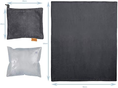 Cabin Max 2 in1 Travel Blanket and Pillow Set - Warm Blanket and Inflatable Pillow in One - Space Saving & Ideal as Airplane and Car Travel Accessory - Travel Must Have… - Image 2