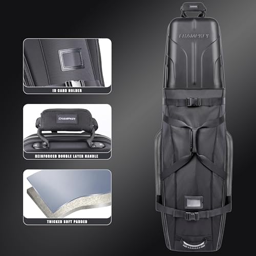 CHAMPKEY 4.0 High Performance Golf Travel Bag with Sturdy Plastic Hard Case Top - 1680D Premium Oxford Fabric Golf Travel Cover - Image 2