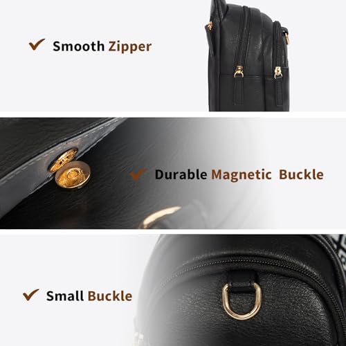 OSOCE Crossbody Bag for Women PU Sling Belt Bag Small Shoulder Chest Bag Purses with Adjustable Guitar Strap Phone Cable Hole Fanny Pack Cross Body Bags with for Ladies Travel Shopping. - Image 7