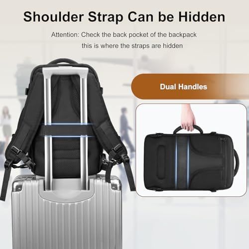 MATEIN Expandable Ryanair Cabin Bags 40x20x25 Underseat, Travel Backpack Cabin Size 20L, Ryanair Underseat Bag 40x20x25, Rucksack for Plane Hand Luggage Backpack, Casual Daypack for Airlines, Black - Image 5