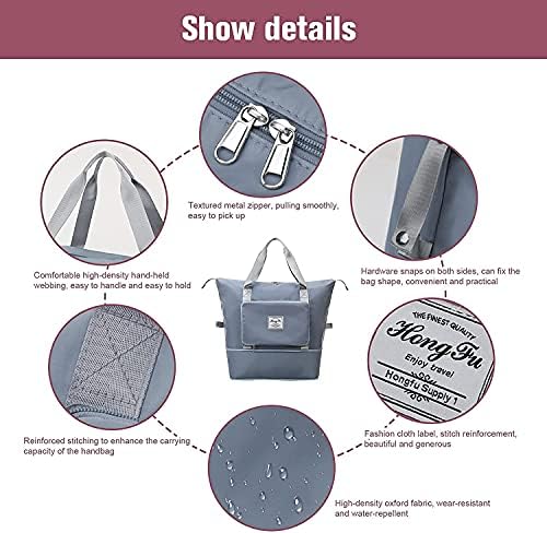 Large Capacity Folding Travel Bag,Portable Foldable Travel Lightweight Waterproof Oxford Fabric Duffel Bag Carry Luggage Bag for Expandable Weekender Sports, Gym, Vacation - Image 4