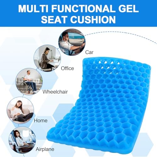 Gel Seat Cushion, Portable Travel Seat Cushion, Folding Gel Cushion for Sitting, Office Chair Cushion for Office Car Airplane Wheelchair, Pressure Relief Cushions for Traveling Bleachers Camping - Image 7