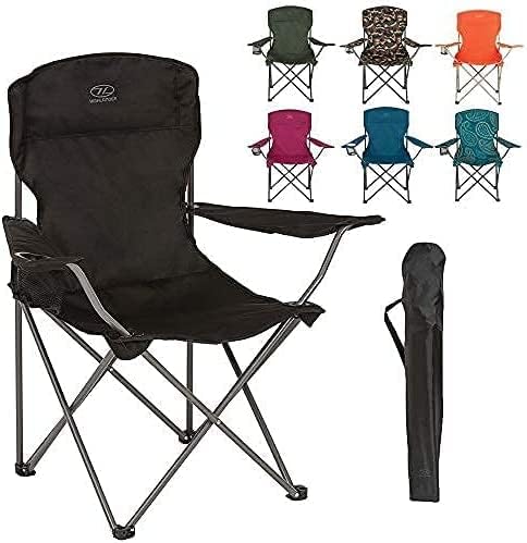 Highlander Camping Chair - Compact & Lightweight Folding Chair, 2.2kg, Portable Chair for Outdoors, Durable Steel Frame Arm Chair with Cup Holder - Image 9