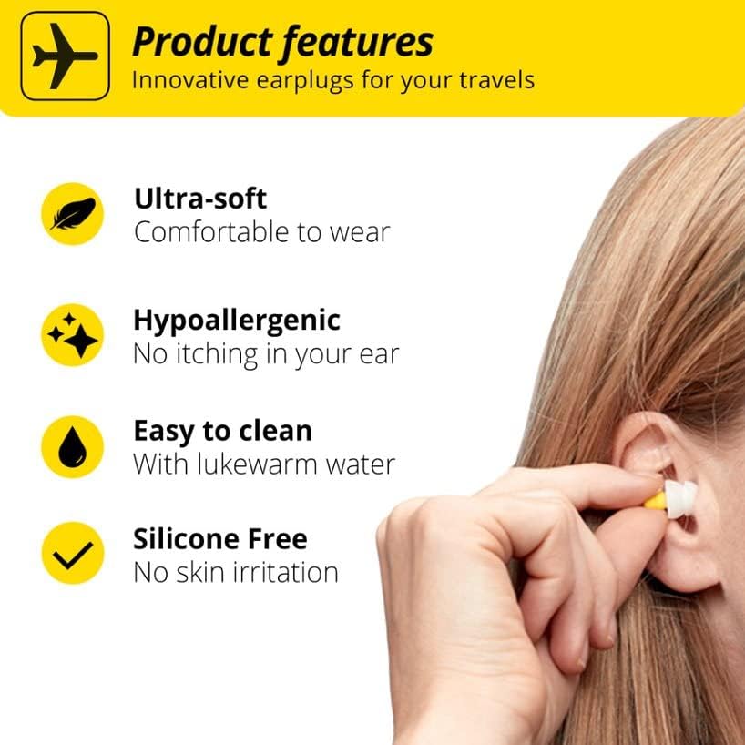 Alpine FlyFit Earplugs for Flying - Prevent Ear Pain & Regulates Air Pressure - Aeroplane Travel Essentials - Comfortable & Reusable with Ultra Soft Filter for Flight - Holiday Essentials - 17 dB - Image 5