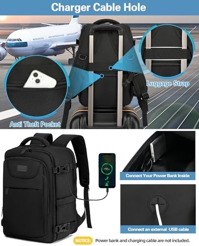 Ryanair Cabin Bags 40x20x25 Travel Backpack Carry-ons Small Rucksack Hand Luggage Bag Underseat Cabin Size 20L Flight Laptop Bags Black - Image 5