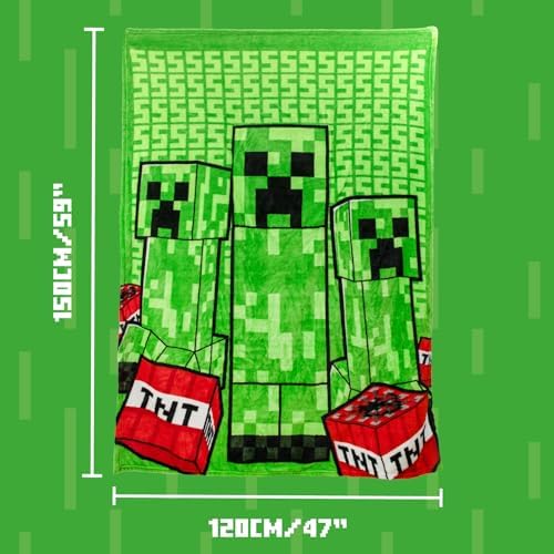 Minecraft Creeper 2-in-1 Cushion Blanket - Officially Licensed Microsoft Travel Blanket, Foldable Soft Fluffy Throw, Compact Design for Living Room or Bedroom Decor, 120cm x 150cm| Paladone - Image 3