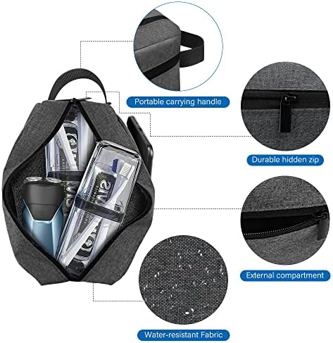Toiletry Bag for Men, Portable Travel Wash Bag Waterproof Shaving Bag Toiletries Accessories Cosmetic Bag Make Up Bag, Gym Shower Bathroom Makeup Bag with Handle (Grey) - Image 2