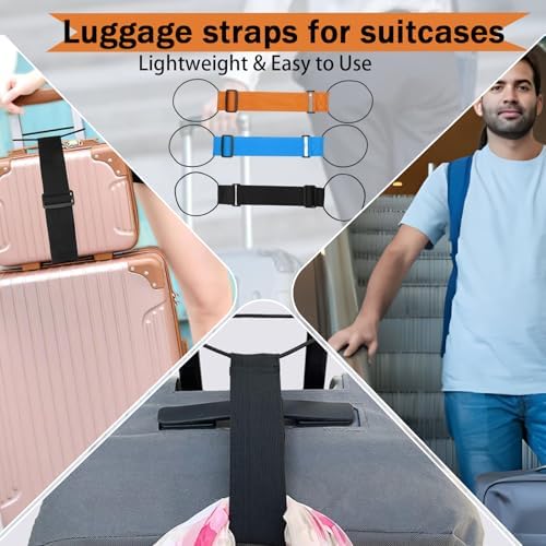 3PCS Elastic Fastening Belt for Luggage, Suitcase Straps, Luggage Strap for Suitcases, Adjustable Luggage Straps for Suitcases with Buckle Box Packing Belt Portable Travel Suitcase Accessory - Image 7