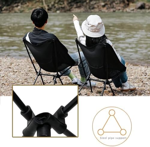 Folding Camping Chair Portable Ultralight Chairs, Compact Lightweight Camping Chair with Carry Bag, Sturdy Outdoor Folding Chairs for Travel, Hiking, Camp, Fishing - Image 4