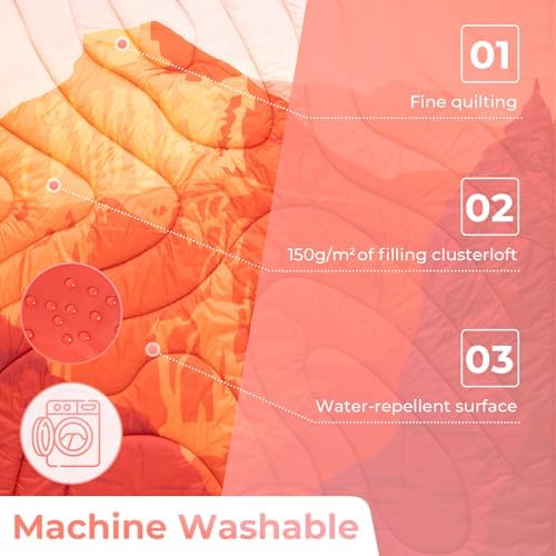 KingCamp Camping Blanket Lightweight Outdoor, Warm Travel Blanket, Sleeping Blankets Ultralight with Snap Button, Sleeping Quilt for indoor,Traveling, Hiking, Picnic - Image 5