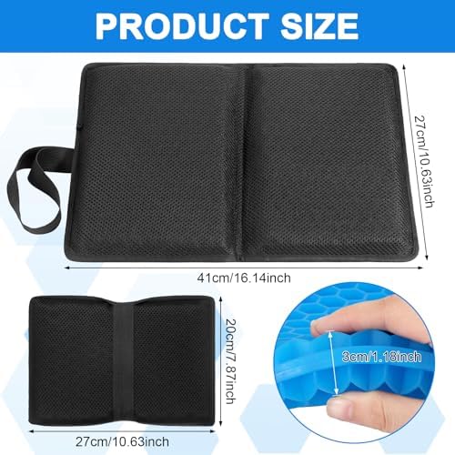 Gel Seat Cushion, Portable Travel Seat Cushion, Folding Gel Cushion for Sitting, Office Chair Cushion for Office Car Airplane Wheelchair, Pressure Relief Cushions for Traveling Bleachers Camping - Image 2