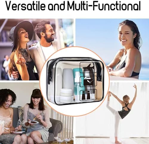 Clear Travel Toiletries Bag, 2 Pack TSA Approved Toiletry Bag with Zippers Travel Essentials PVC Waterproof Cosmetic Clear Makeup Bag for Women and Men - Image 7