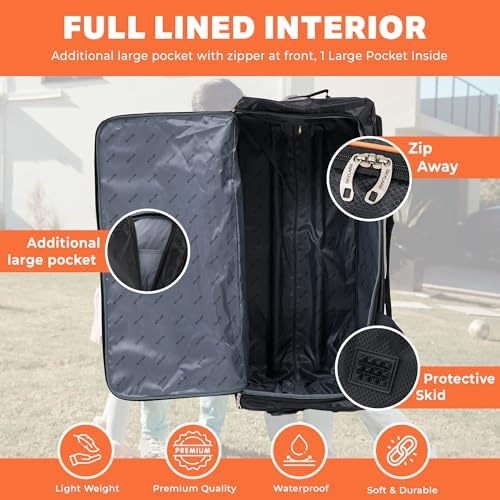 Skylark 32" Large Suitcase Lightweight Wheeled Duffle Bag Holdall Luggage Travel Bag 2.8kg 120L Black - Image 5