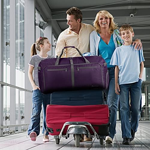 60L Travel Duffel Bag Foldable Water Resistant Travel Bag Lightweight Duffel Bag with Big Capacity for Luggage Gym Sports Purple - Image 2