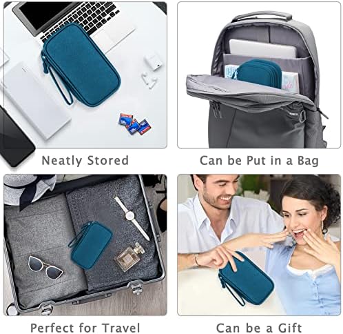 FYY Electronics Accessories Organiser Bag, Double-Layer Travel Cable Organiser Bag Pouch Portable Waterproof All-in-One Carry Travel Bag for Cable, Cord, Charger, Phone, Hard Disk S-Dark Green - Image 7