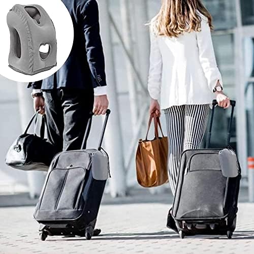2 Pack Inflatable Travel Pillow for Airplane, Neck Air Pillow for Sleeping to Avoid Neck and Shoulder Pain, Comfortably Support Head, Used for Airplane, Car, Bus and Office… - Image 2