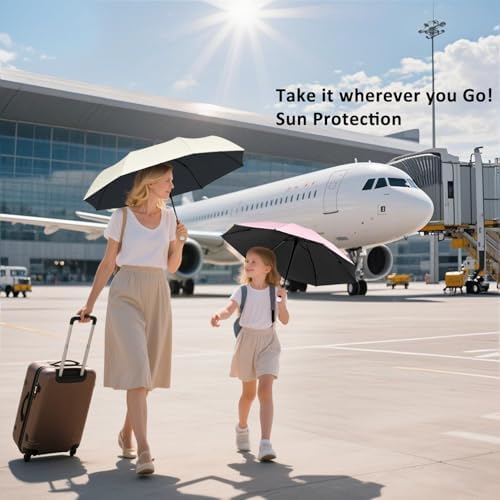 BAODINI Mini Travel Umbrella With Case Small Compact UV Umbrella Protection Sun Lightweight Tiny Pocket Umbrella - Image 5