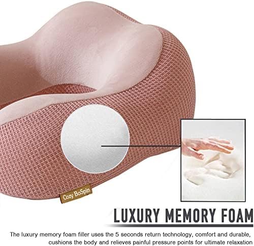 Travel Pillow - Neck Pillow for Traveling, Memory Foam Portable Support Pillow,Comfortable and Lightweight Quick Pack for Camping,Sleeping Rest Cushion (Pink) - Image 4