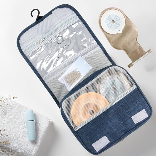 Ostomy Colostomy Travel Bag Hanging Ostomy Supplies Bags for Colostomy Foley Catheter,Medical Supplies Ileostomy Pouch Accessories Hanging Wash Toiletry Bag Organizer - Image 4